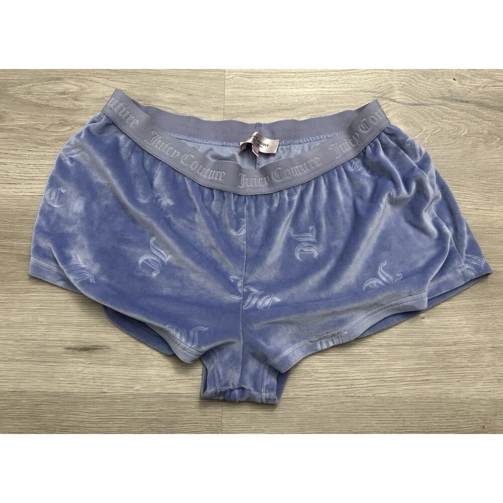 Juicy Couture Shorts Womens Purple Velour Sleepwear JC Logo Lounge Pajama large